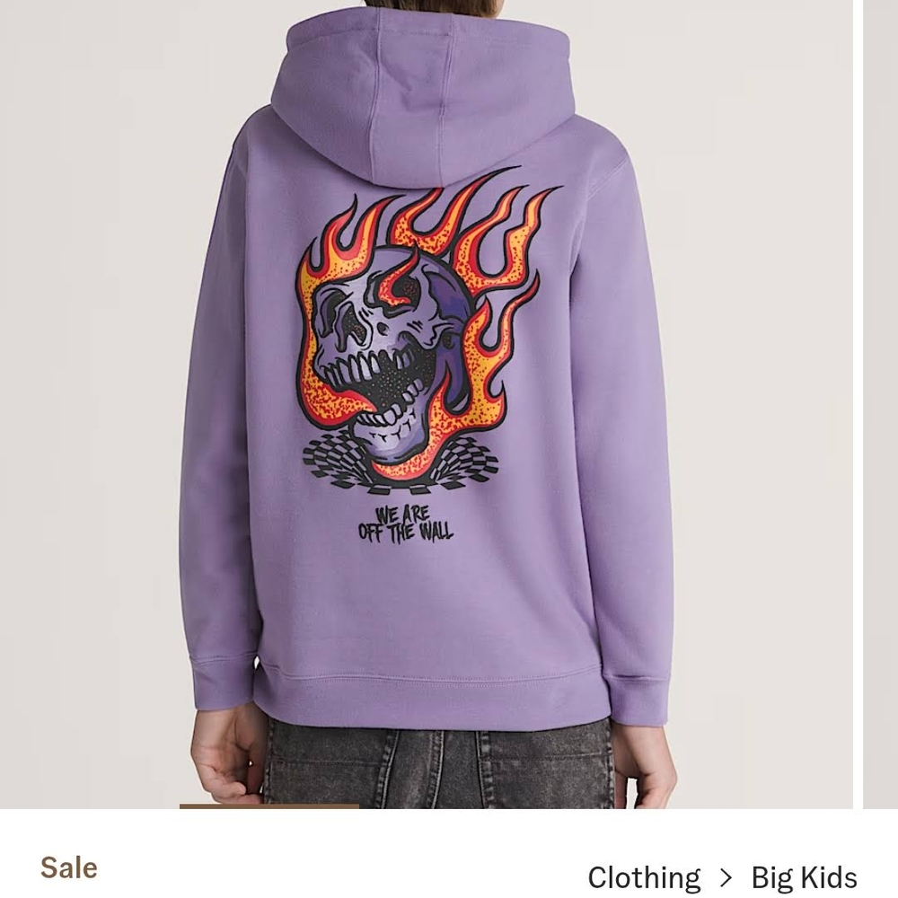 Vans Kids Lavender Skull Hoodie